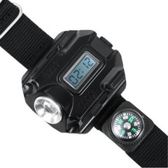 Outdoor Flashlight LED Torch Compass Tactical LED Rechargeable Sport Wrist Watch
