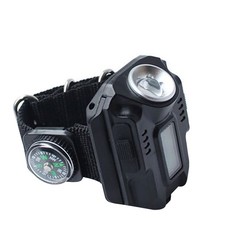 Flashlight LED Torch Compass Tactical LED Rechargeable Outdoor Sport Wrist Watch
