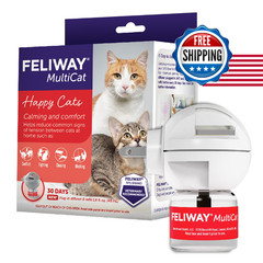 Feliway Multicat 30 Day Cat Calming Plug In Pheromone Diffuser Starter Kit –