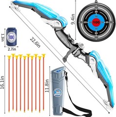 Suction Cup Arrow Archery Set for Kids – LED Light, Quiver & Targets Included