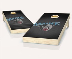 Maine Black Bears Cornhole Set NCAA Licensed Wood Frames Foldable Legs