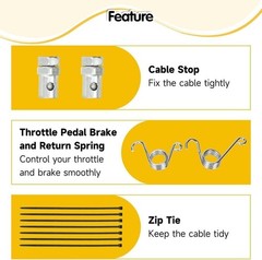 75 inches Go Kart Throttle Cable Kit for Predator 212cc 196cc VM22 VM24 GX160…