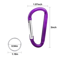 10 Pack 3» Aluminum Spring Snap Hook Carabiner D Ring Carabiner Clip Camping…
