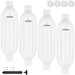 Orlang 6.5In X 23In Boat Fenders Boat Bumpers For Docking 4 Pack Inflatable