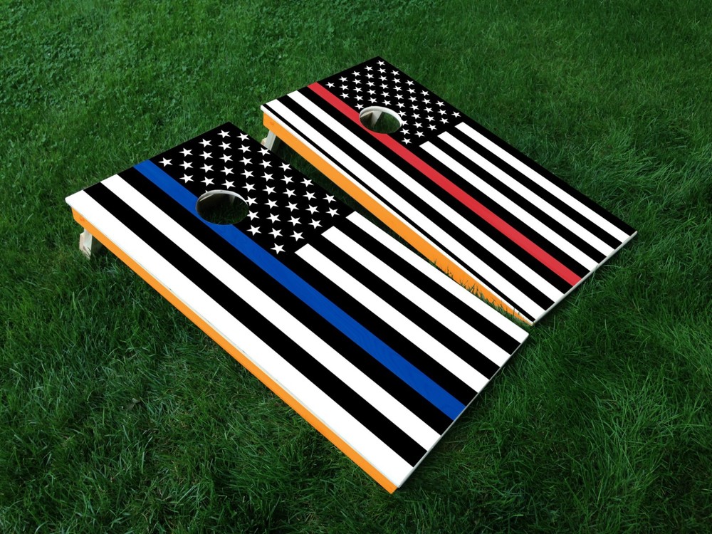 American Flag Cornhole Board Wrap Decals Vinyl Sticker Red/Blue Stripe BRAND NEW