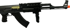 One Air Soft DE Metal AK-47S Airsoft Auto AEG Rifle 320 FPS @ 0.2G w/ RIS Black