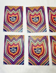 Lot Of 10 Skateboard Stickers Vinyl Laptop Luggage Decals Anti Bad Vibe Shield