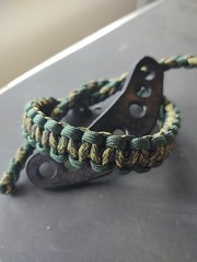 Emerald Green and deep forest Paracord Bow wrist strap Bling Sling FREE SHIP