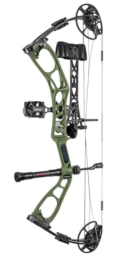 New Elite Archery Ember Bow Package RTS, RH, Draw 15″ to 29″, 10 to 60lbs-Green