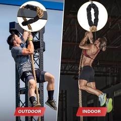 Climbing Rope Gym Workout – 10FT 15FT 20FT 25FT 30FT 35FT Heavy Duty Jute Thick