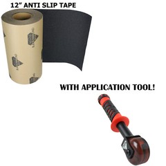 12″ 5′-50′ Anti Slip Tape Roll Safety Non Skid Grip Safe Grit + Application Tool