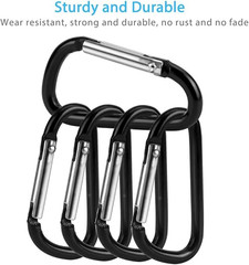 10 PCS Aluminum Carabiner D Shape Spring Clip Snap Key Hook Keychain Buckle