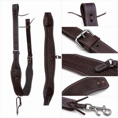 Horse Western Basket Weave Tooled Leather Rear Flank Saddle Cinch Billets 9779BR