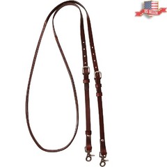 Stylish 8-Foot Adjustable Reins for Riders with Rawhide and Cotton Blend