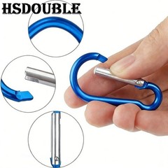 10 PCS Aluminum Carabiner D Shape Spring Clip Snap Key Hook Keychain Buckle