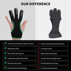 Archery Gloves Leather Practice Hunting Three Finger Protector for Youth Adul…