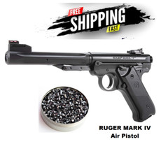 Ruger Mark IV Pellet Pistol 360 FPS Break Barrel Power Spring Air Gun Bundle 500