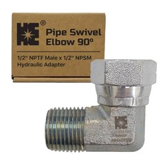 Cosmostar 1/2″ NPTF Male x 1/2″ NPSM Pipe Swivel Elbow 90-degree, 1/2″x1/2″