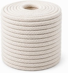 Natural Soft Utility Rope – Braided White Cotton, 100ft x 3/8 Inch for Home Use