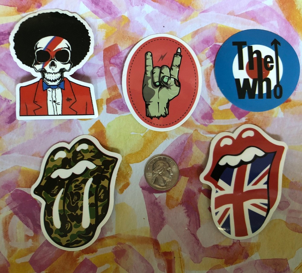 Classic Rock Music Stickers Lot Of 5 – New