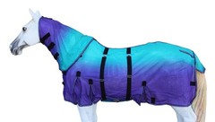 Challenger Horse Light Summer Airflow Mesh Scrim Sheet Removable Neck Purple