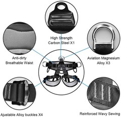Thicken Professional Climbing Safety Belt with Magnesium Alloy Connection
