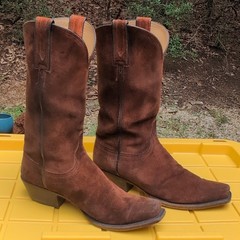 🚨Lucchese Kemo Sabe Handmade Brown Suede Cowboy Boots Men’s US 12 GD9323