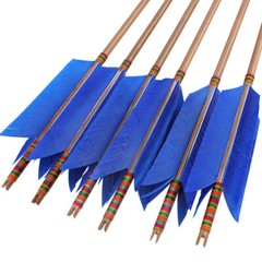33» Archery Bamboo Arrow 4 Feather Longbow Traditional Recurve Bow Tips Hunting