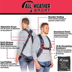 Kiting & Ground Handling Harness With Carabiners (Premium)
