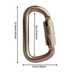 45kn Alloy Steel Auto-lock Main Carabiner, Heavy Duty Rock Climbing Carabiner