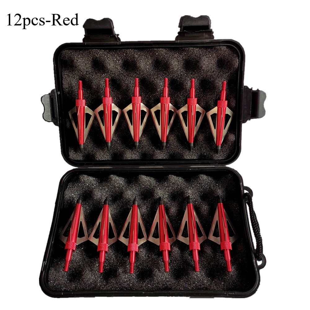 24pcs 3 Fixed Blade Archery Hunting Broadheads 125 Grain with Case Arrow Head