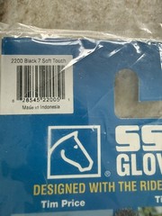 NWT SSG Soft Touch Riding Gloves Style 2200 Black Size 7