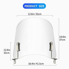 Universal Motorcycle Windshields 16.5″x17.2″ Windscreen Wind Splitter Wind