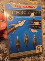 3 G5 TEKAN II ONE PIECE STEEL FERRULE SCREW IN 125 GRAIN MECHANICAL BROADHEADS