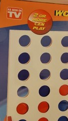 Giant 4 In A Row Game Wood Board – white with blue and red discs 21.75″ x 14.75″