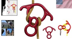 Climbing Figure 8 Descender 6.7 Inch Red Device for Safe Belaying and Rappelling