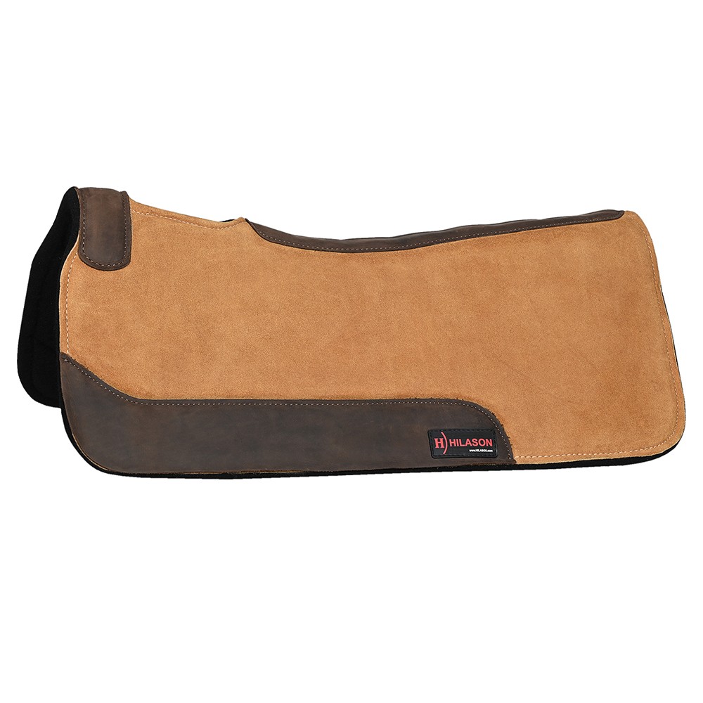 C-P200 Hilason Western Wool Felt Gel Horse Saddle Pad Top Suede Leather Brown