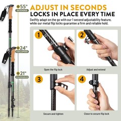 100% Carbon Fiber Trekking Poles by USA Brand – Ultra Strong Lightweight Coll…