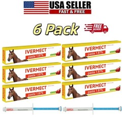 Fresh EXP 1/2028! 6 Pack Horse Dewormer Paste Apple Flavor – Equine