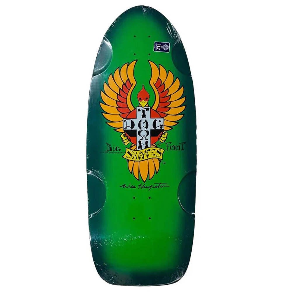 Dogtown Skateboard Deck Big Foot 70s OG Green Blue Spray 11.7
