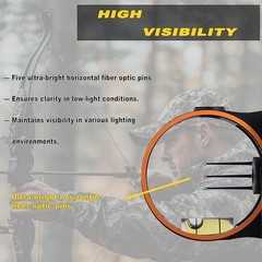 3-Pin 0.019 Fiber Optics Bow Sight with Rheostat Light for Compound Recurve Bow