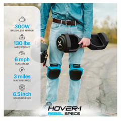 Hover-1 Rebel Kids With LED Headlight, 6 MPH Max Speed – Tie Dye