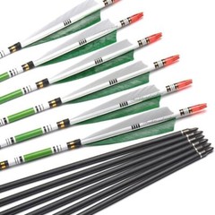 30″/32″ Carbon Arrows Turkey Feather Spine 500 for Hunting Compound Recurve Bow