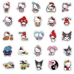 50PCS Cute Cartoon Kitten Stickers – Waterproof Vinyl Sticker Pack