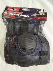 EIGHT Ball Kids Black, Purple & Galaxy Wrist, Knee & Elbow Pads~ 3 Pack~ NEW