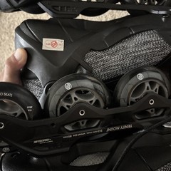 Powerslide Phuzion Radon Black White 80 Men Inline Skates Size 10 M Size 11 W US