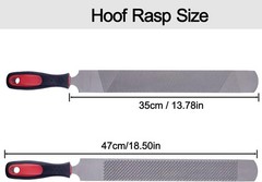 Horseshoe File 18 Inches Black Farrier Hoof Rasp Tool with Handle Suitable