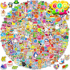 600 Pcs Waterproof Stickers for Kids, Scrapbook, Laptop, Skateboard, Guitar