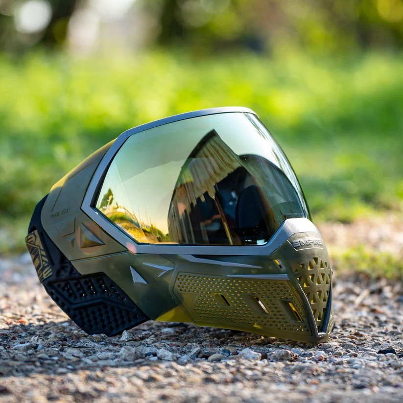 Empire EVS Thermal Paintball Goggles Mask – Crystal Clear Olive ICE w/ Gold lens