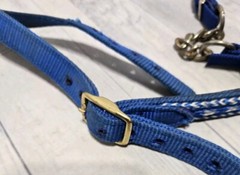 BLUE NYLON BRIDLE & Standard 5.5″ Correction Bit HORSE Accessory